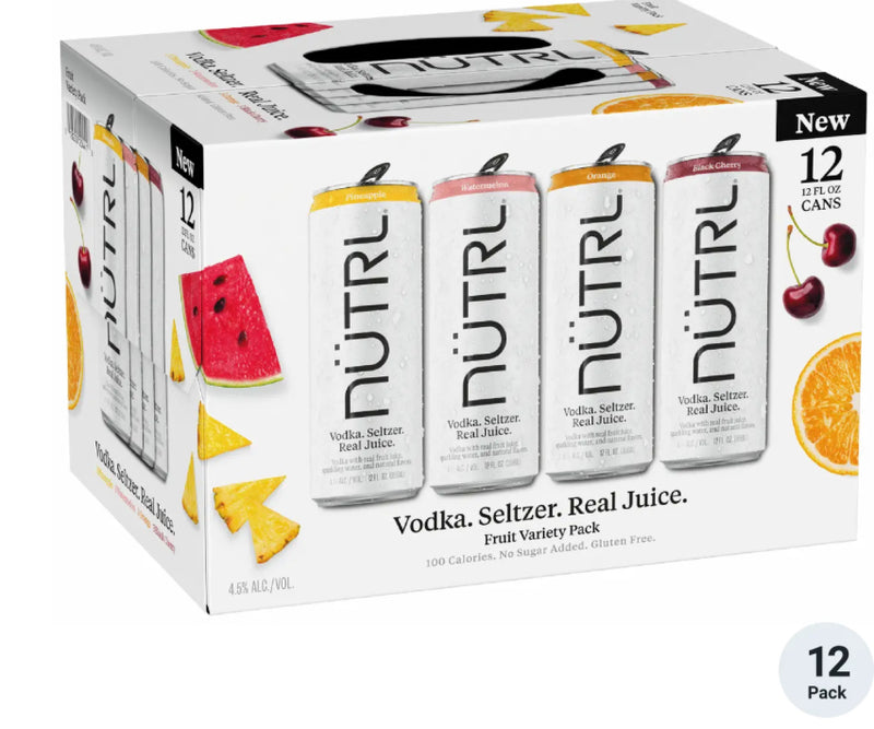 Nutrl Variety Pack Fruit Vodka Seltzer 12PK 12OZ SE