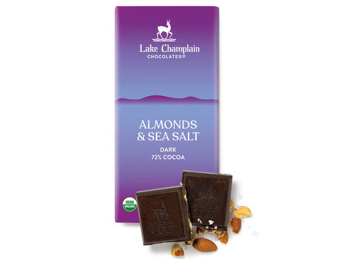 Lake Champlain Almonds & Sea Salt (Dark) Organic Bar 3.25OZ