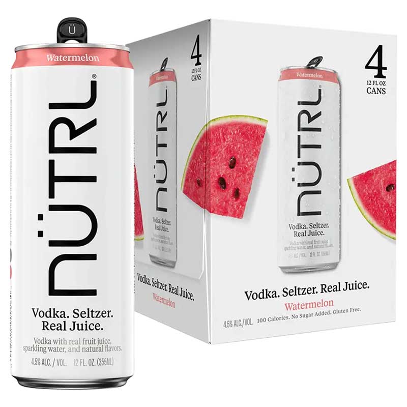 Nutrl Watermelon Vodka Seltzer 4PK 12OZ SE