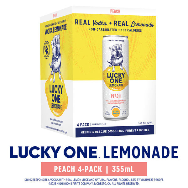 Lucky One Lemonade Peach 4PK 355ML G